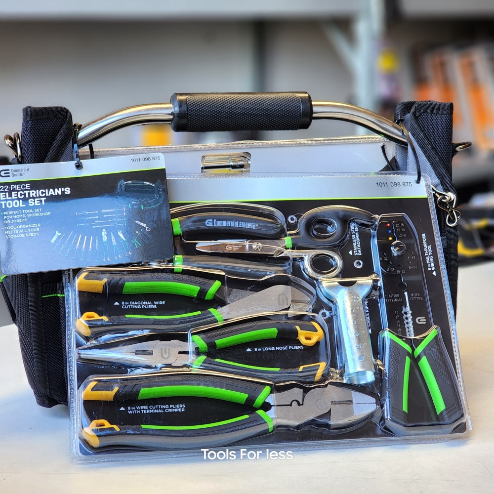 22PC Electrician's Tool Set With Bag