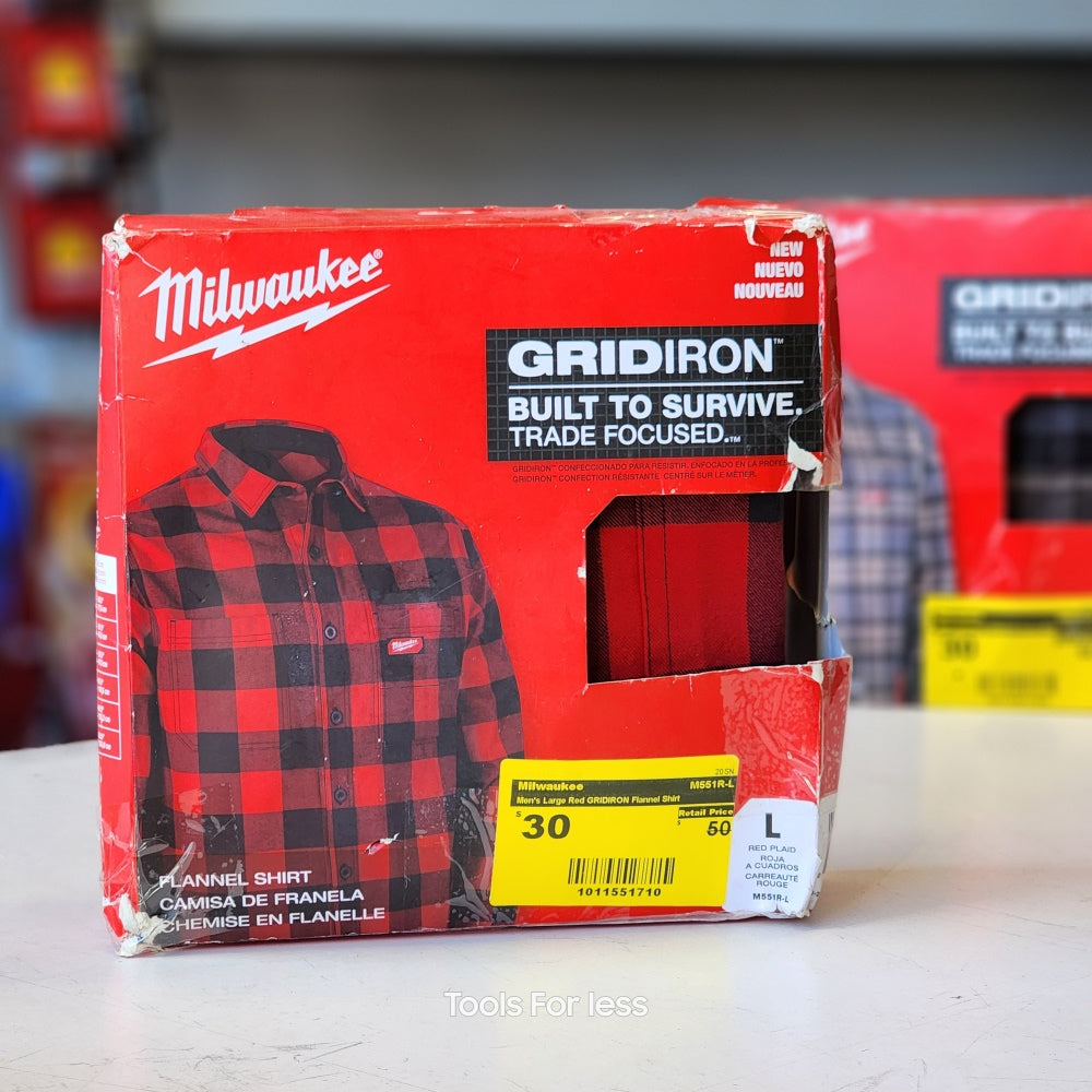 Men's Large Red Gridiron Flannel Shirt