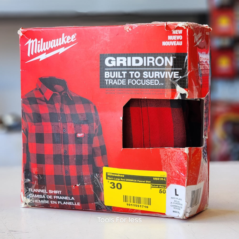 Men's Large Red Gridiron Flannel Shirt