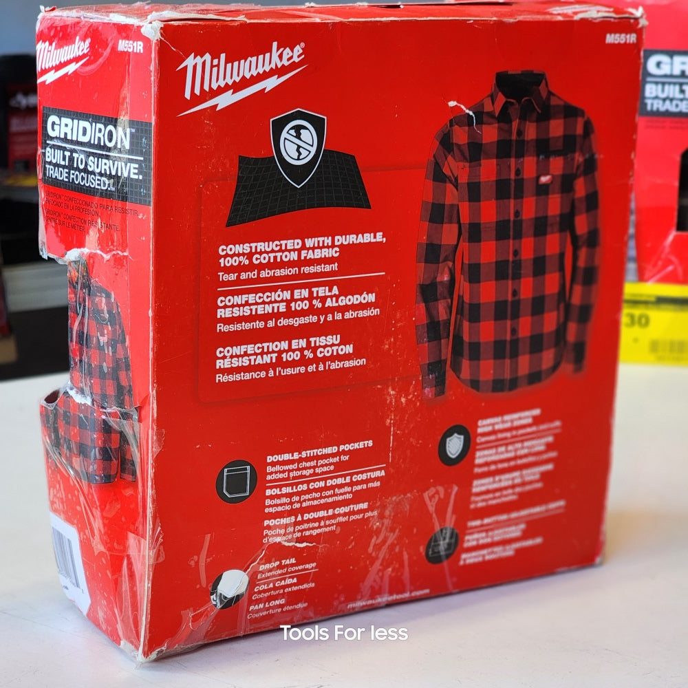 Men's Large Red Gridiron Flannel Shirt