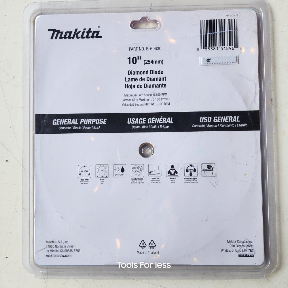 10 in. Segmented Rim Diamond Blade For General Purpose