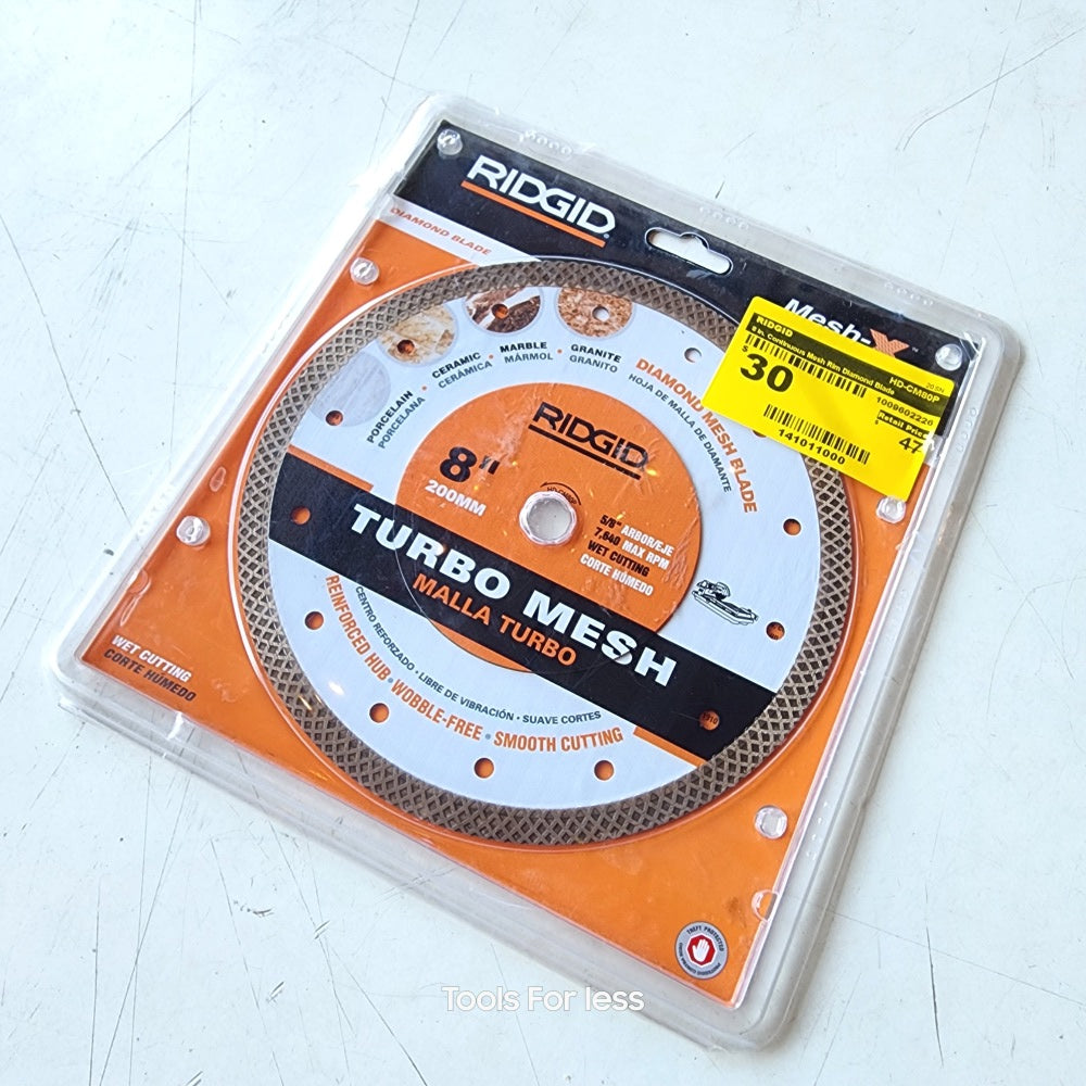 Ridgid 8 in. continuous Mesh Rim Diamond Blade