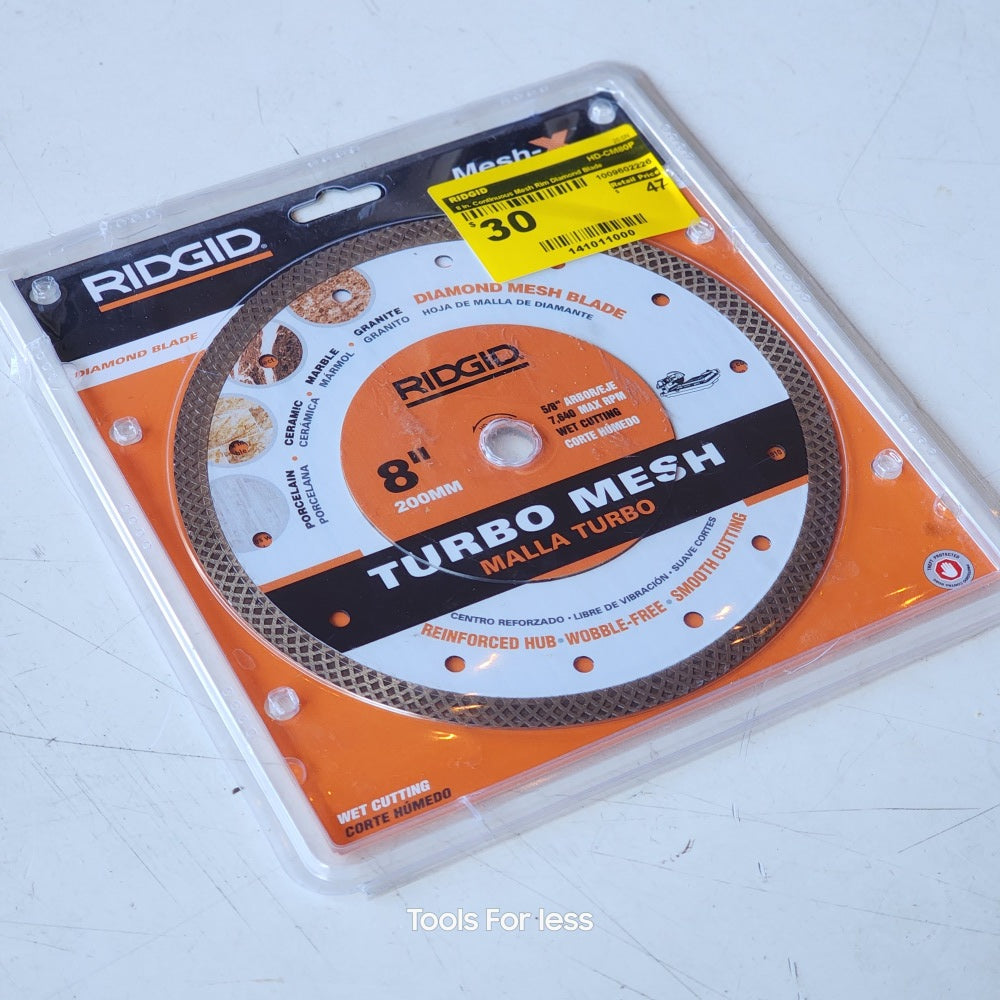 Ridgid 8 in. continuous Mesh Rim Diamond Blade