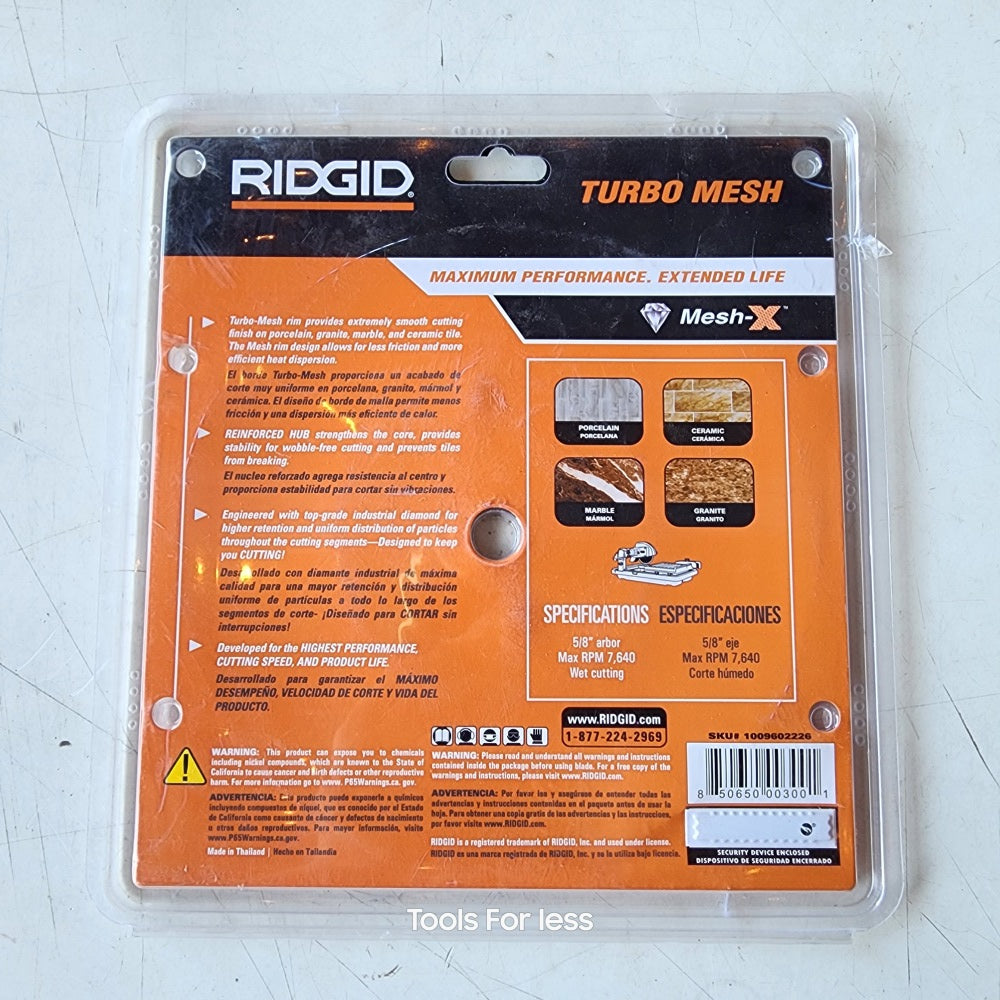 Ridgid 8 in. continuous Mesh Rim Diamond Blade