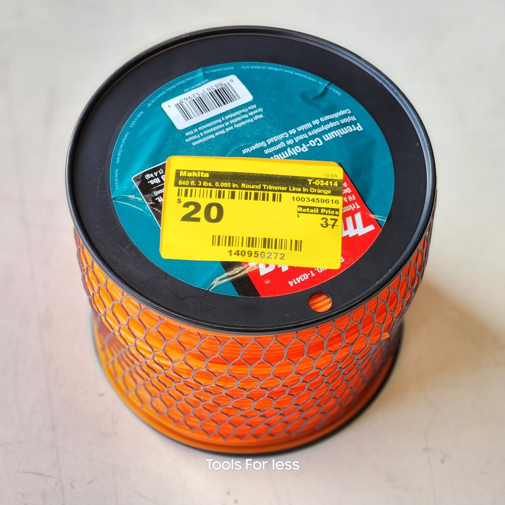 Makita 840 ft. 3 lbs. 0.095 in. Round Trimmer Line In Orange