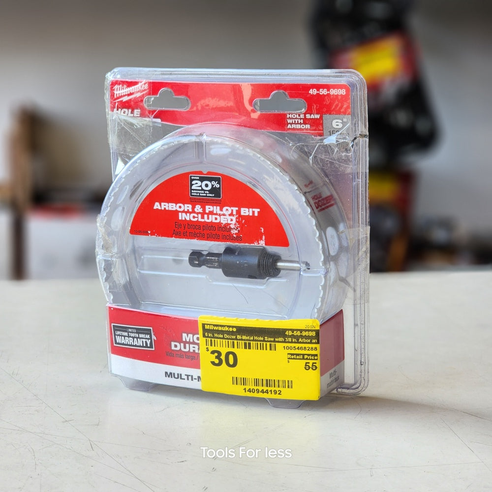 Milwaukee 6in. Hole Dozer Bi-Metal Hole Saw With 3/8in. Arbor