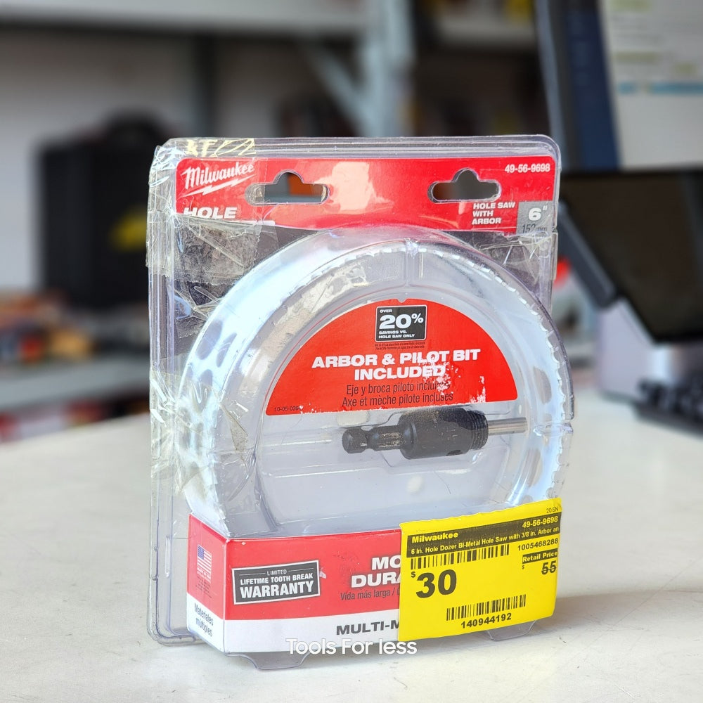 Milwaukee 6in. Hole Dozer Bi-Metal Hole Saw With 3/8in. Arbor