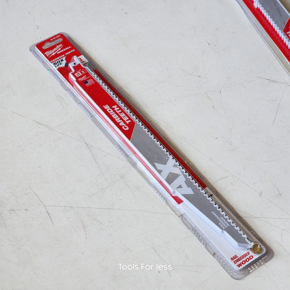 Milwaukee 12 in. 5 TPI AX Carbide Teeth Demolition Nail-Embedded