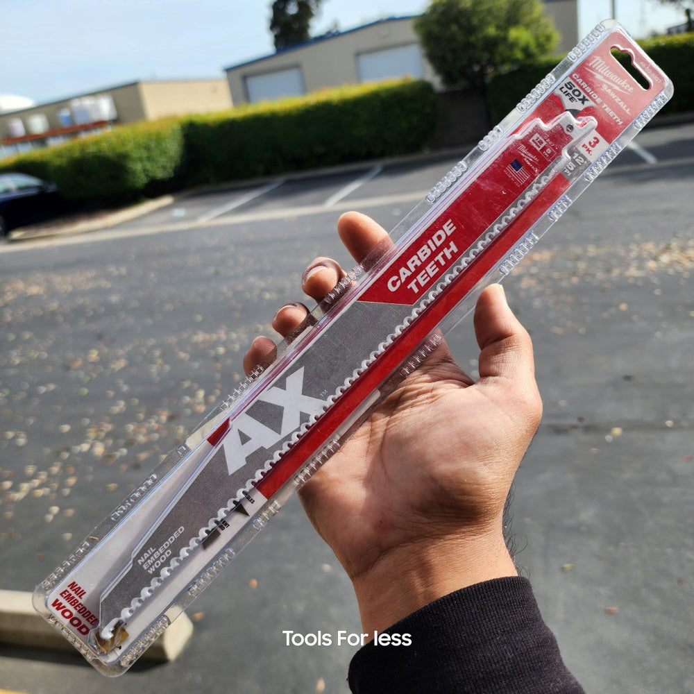 Milwaukee 12 in. 5 TPI AX Carbide Teeth Demolition Nail-Embedded