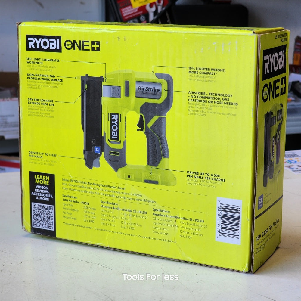 Ryobi ONE + 18V Cordless Airstrike 23-Gauge Pin Nailer