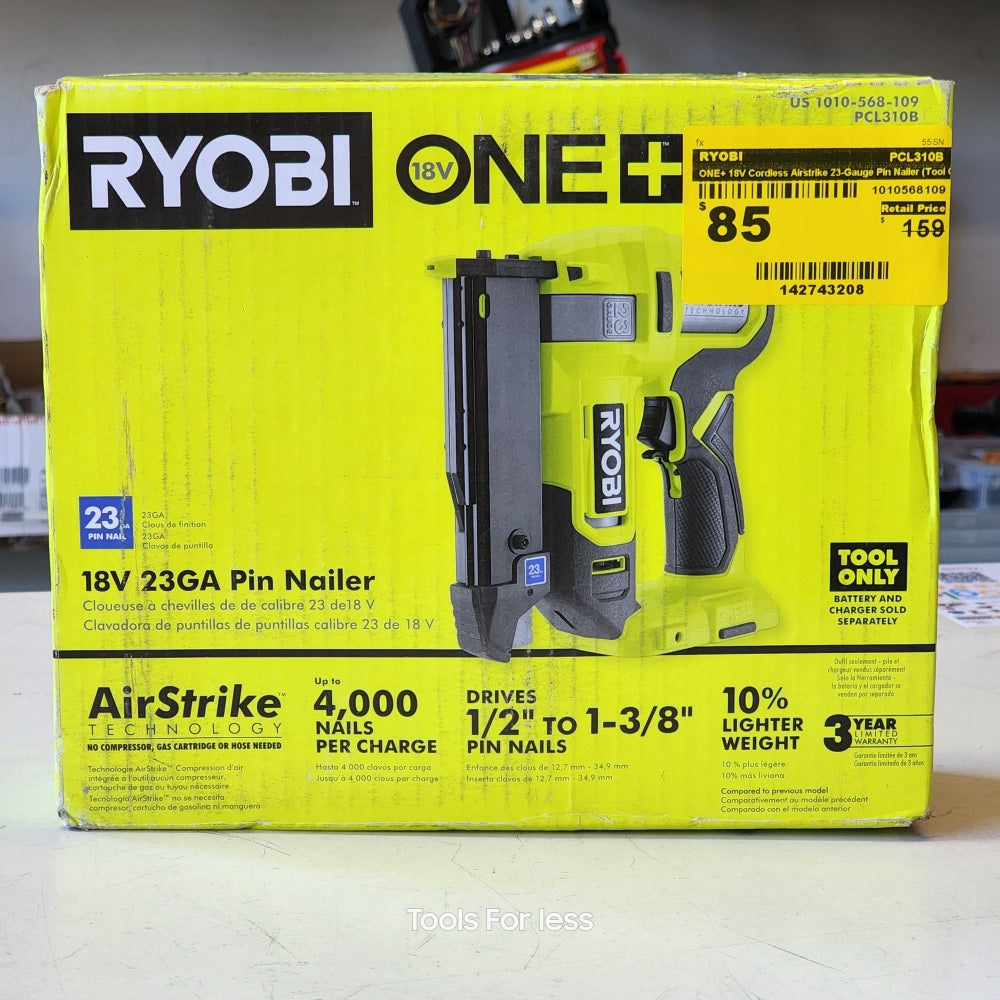 Ryobi ONE + 18V Cordless Airstrike 23-Gauge Pin Nailer