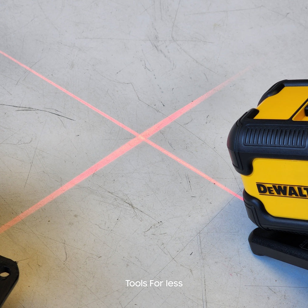 36 ft. Red Self-Leveling Cross Line Laser Level with (2) AA Batteries & Case (DW08801)