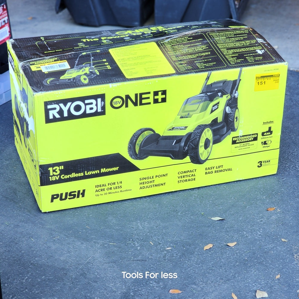 ONE+ 18V 13 in. Cordless Battery Walk Behind Push Lawn Mower with 4.0 Ah Battery and Charger (P1180VNM)