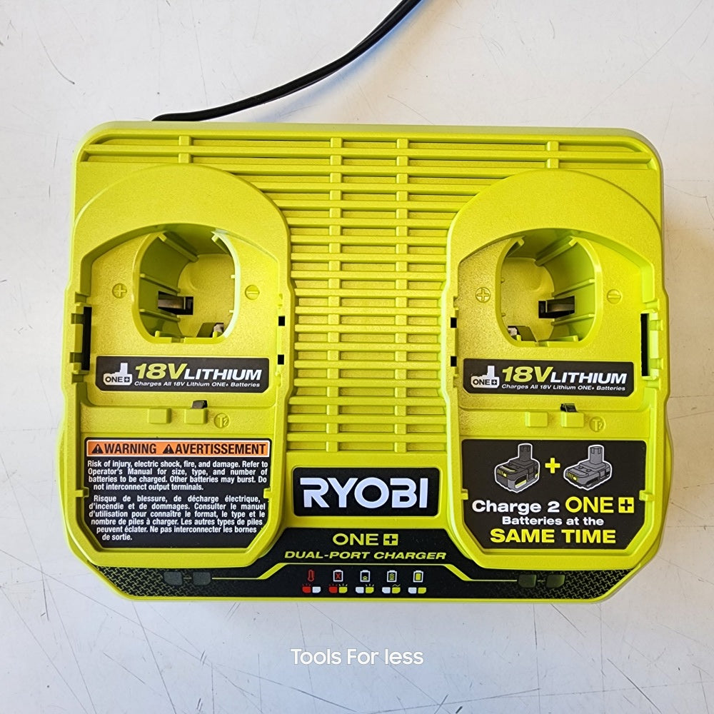 Ryobi ONE+ 18V Dual-Port Simultaneous Charger