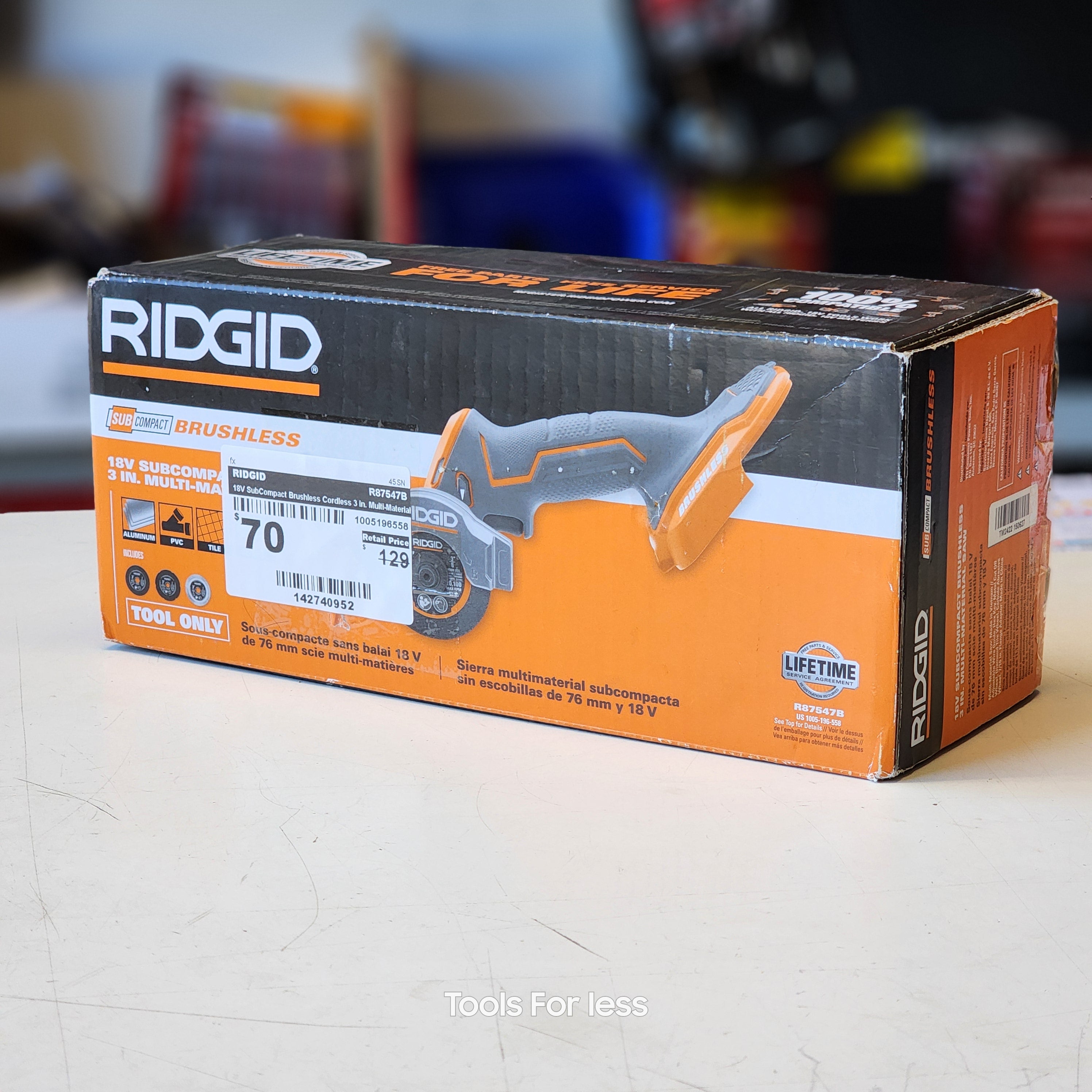 RIDGID 18V Sub Compact Brushless Cordless 3 in. Multi-Material