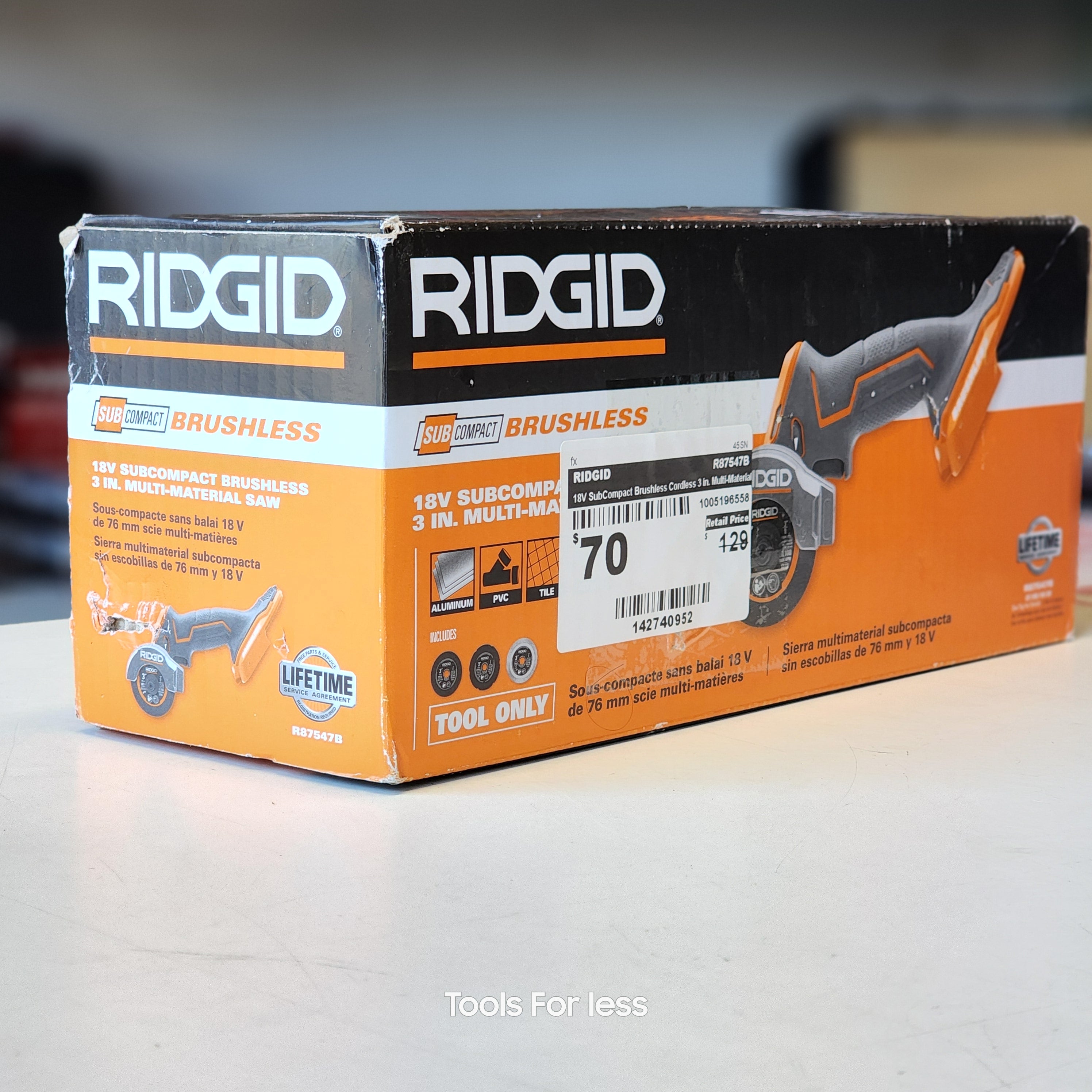 RIDGID 18V Sub Compact Brushless Cordless 3 in. Multi-Material