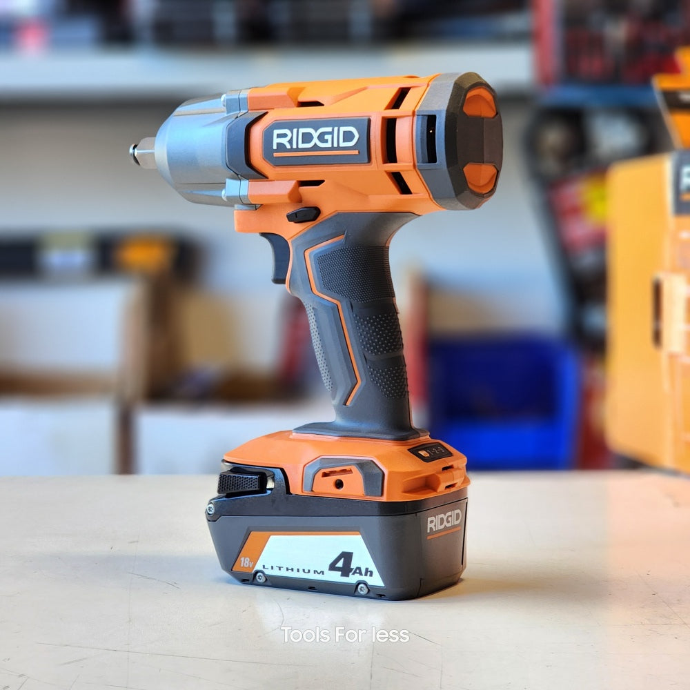 RIDGID 18V Cordless 1/2 in. Impact Wrench Kit with 4.0 Ah Battery