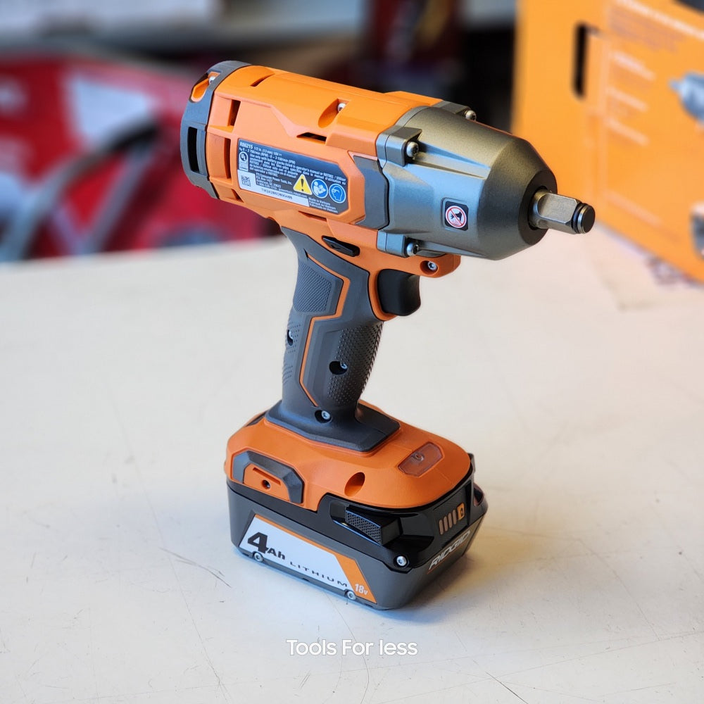 RIDGID 18V Cordless 1/2 in. Impact Wrench Kit with 4.0 Ah Battery