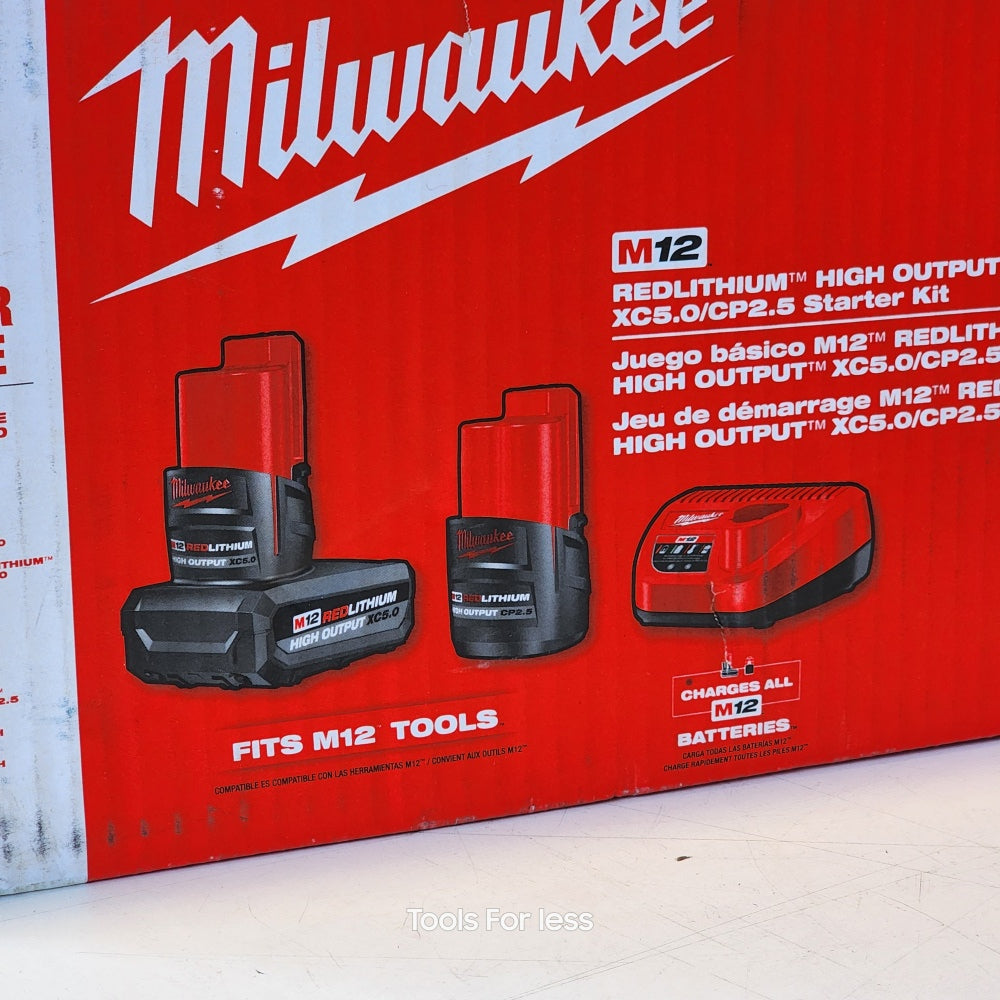 M12 12Volt Lithium-ion High Output 5.0Ah and Battery