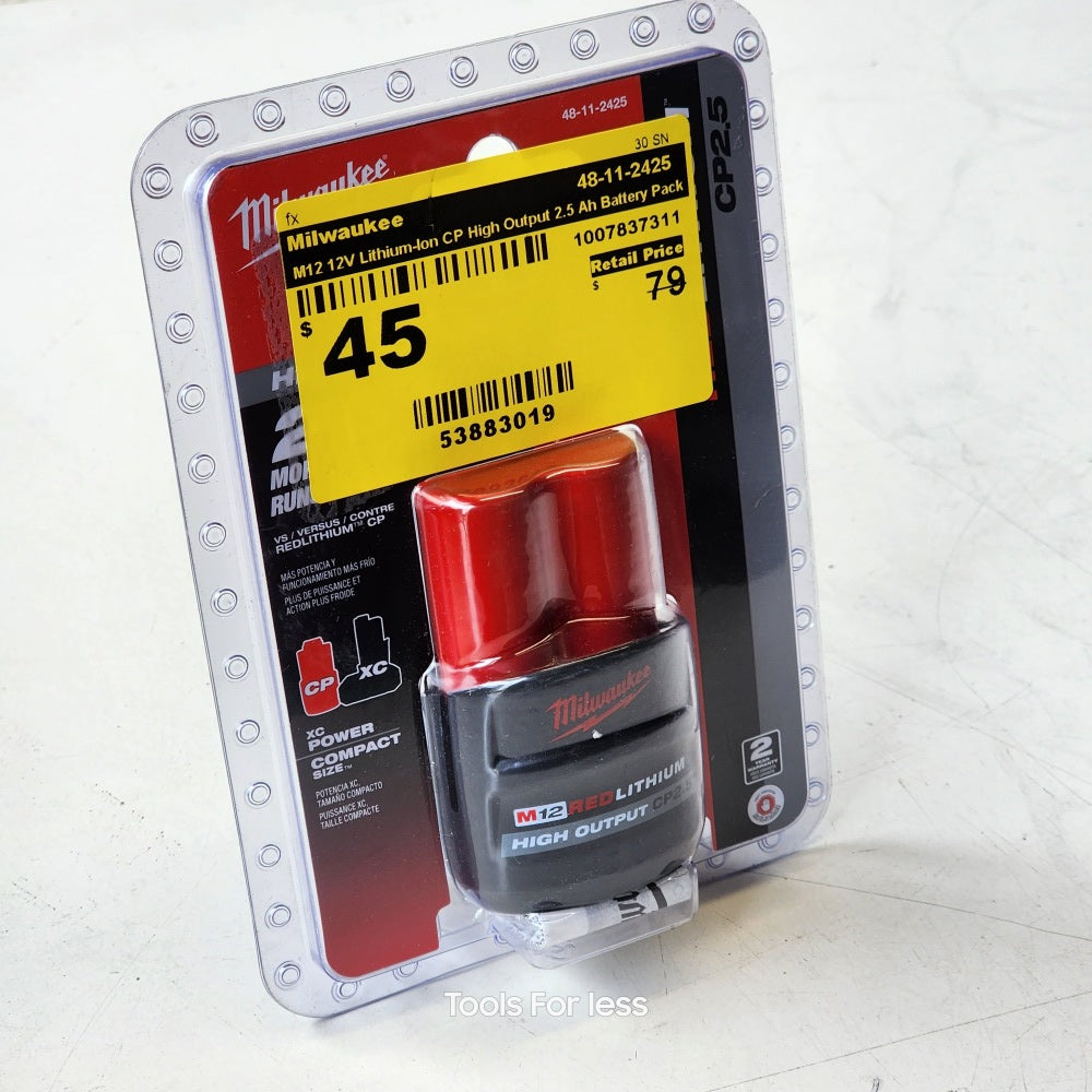M12 12V Lithium-ion CP High Output 2.5 Ah Battery Pack