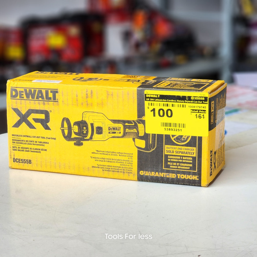XR 20V Lithium-Ion Cordless Rotary Drywall Cut-Out Tool (Tool Only) (DCE555B)
