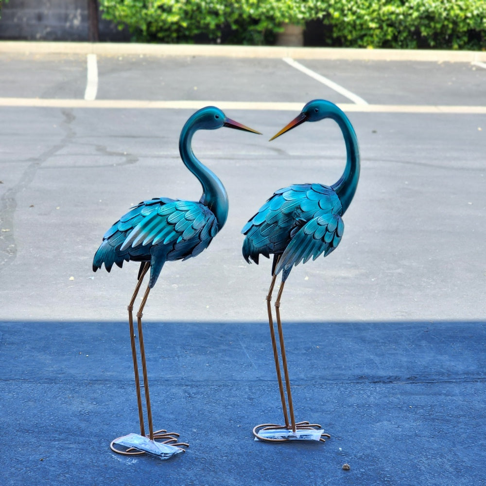 35 Blue Heron Statue Pair