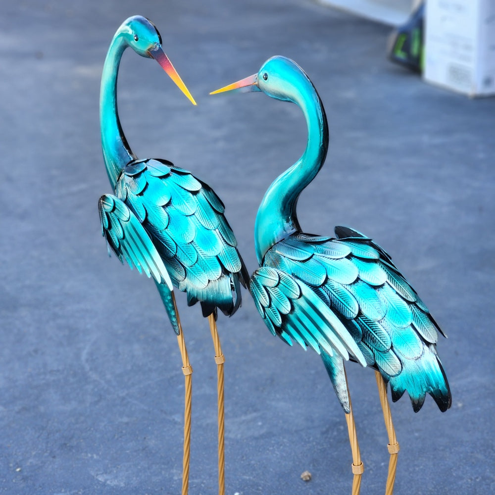 35 Blue Heron Statue Pair