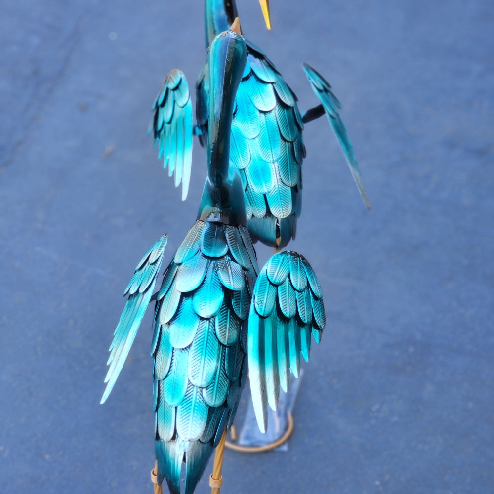 35 Blue Heron Statue Pair