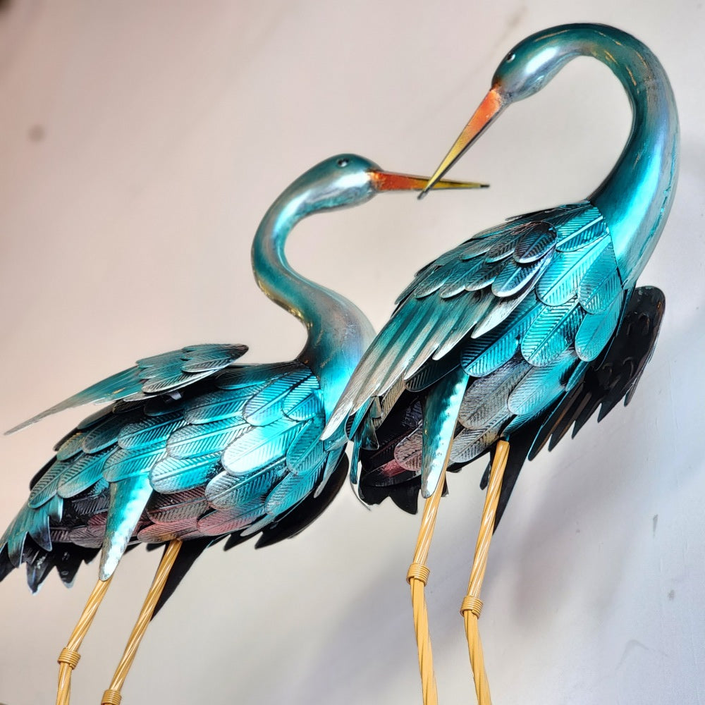 35 Blue Heron Statue Pair