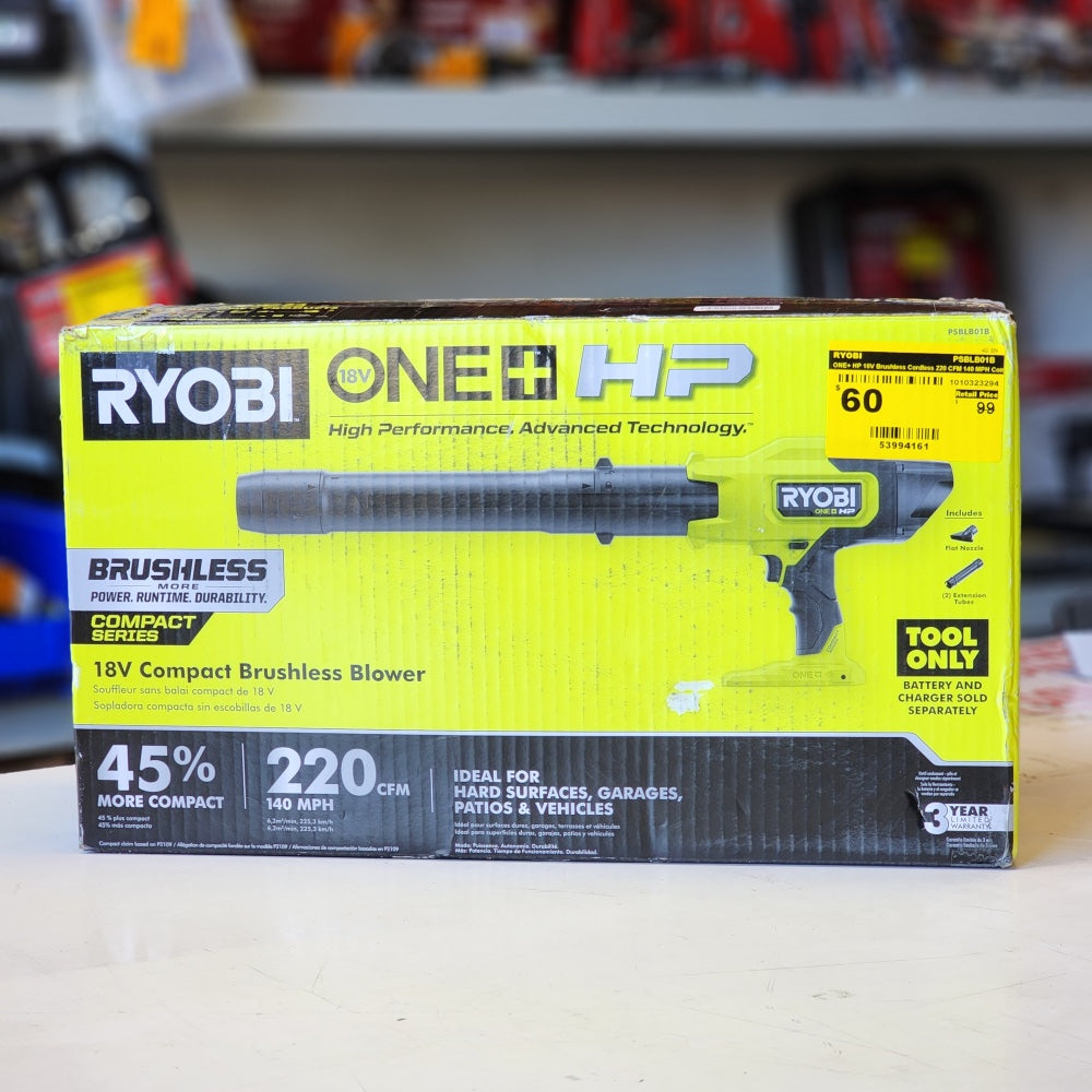 ONE+ HP 18V Brushless Cordless 220 CFM 140 MPH Compact Blower (Tool-Only) (PSBLB01B)