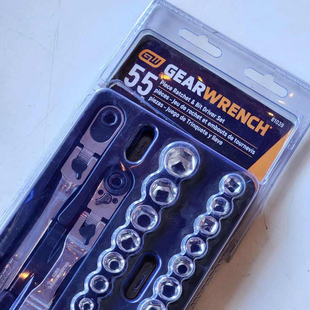 1/4 in. Drive 6-Point SAE/Metric Slim Flex-Head Ratchet and Socket Mechanics Tool Set (55-Piece) (81039)