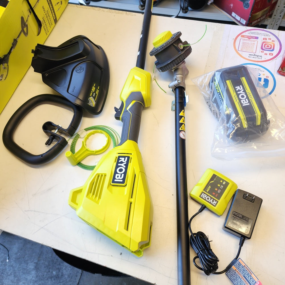 40V 15 in. Expand-It Cordless Battery Attachment Capable String Trimmer with 4.0 Ah Battery and Charger (RY40ST01K)