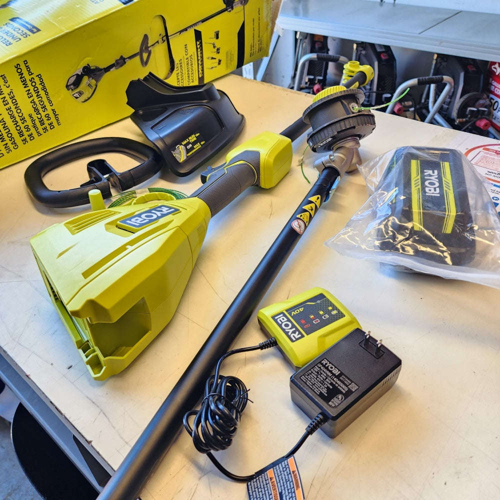 40V 15 in. Expand-It Cordless Battery Attachment Capable String Trimmer with 4.0 Ah Battery and Charger (RY40ST01K)