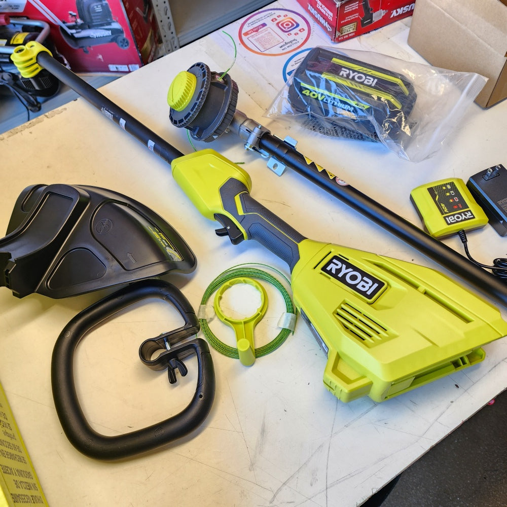 40V 15 in. Expand-It Cordless Battery Attachment Capable String Trimmer with 4.0 Ah Battery and Charger (RY40ST01K)