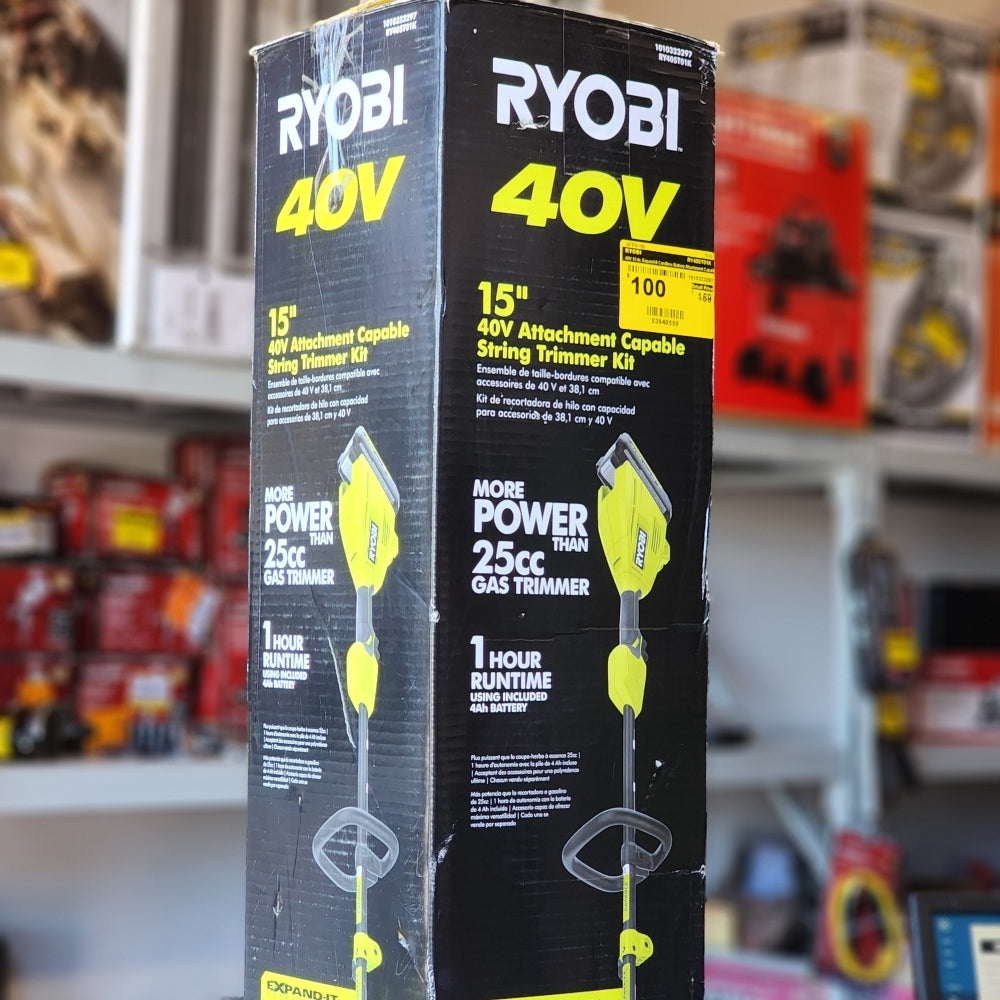 40V 15 in. Expand-It Cordless Battery Attachment Capable String Trimmer with 4.0 Ah Battery and Charger (RY40ST01K)