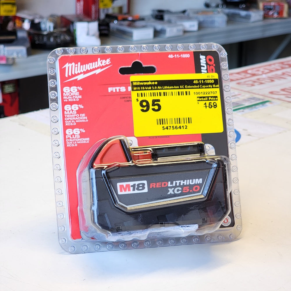 M18 18-Volt 5.0 Ah Lithium-Ion XC Extended Capacity Battery Pack