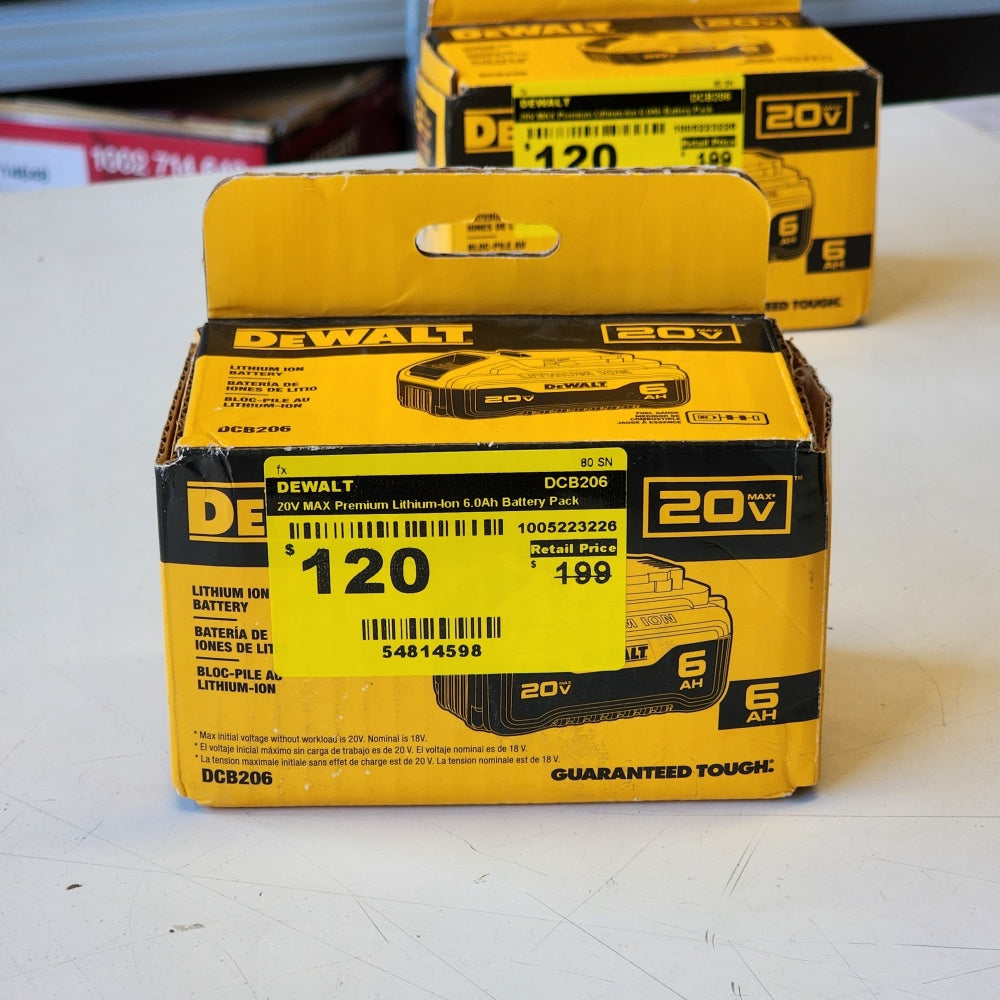 20V Max Premium Lithium-ion 6.0Ah Battery Pack