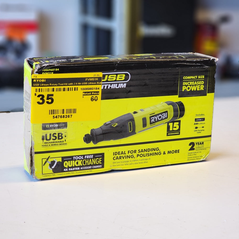 USB Lithium Rotary Tool Kit with 2.0 Ah USB Lithium Battery
