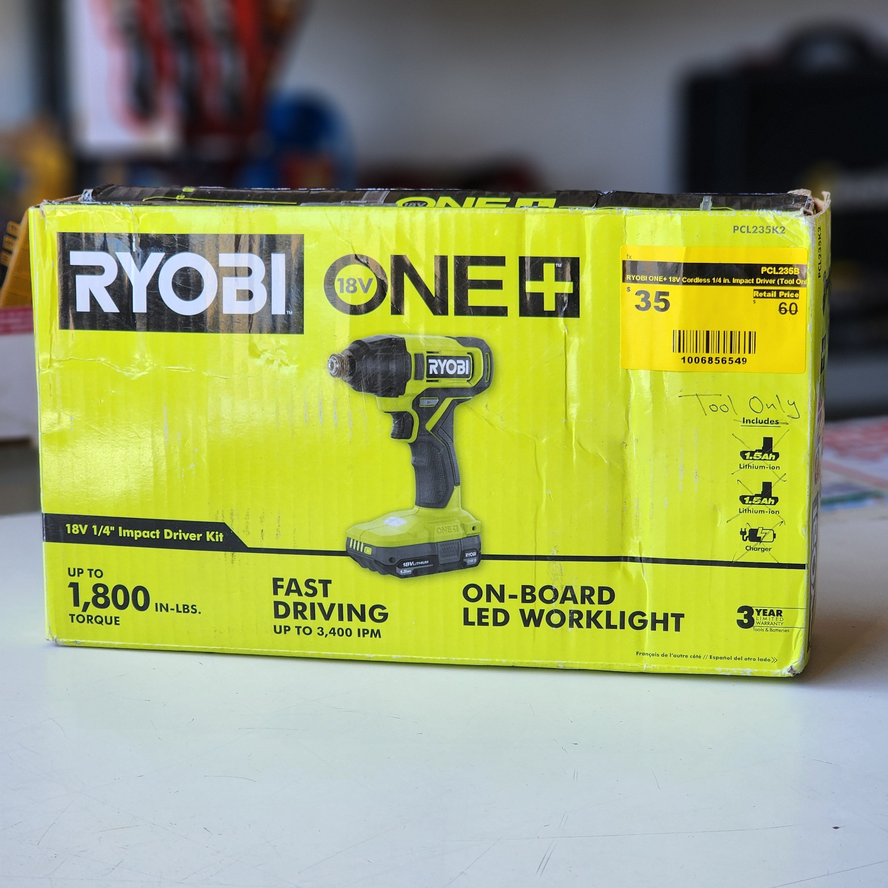 ONE + 18V Cordless 1/4 in. Impact Driver (Tool Only)
