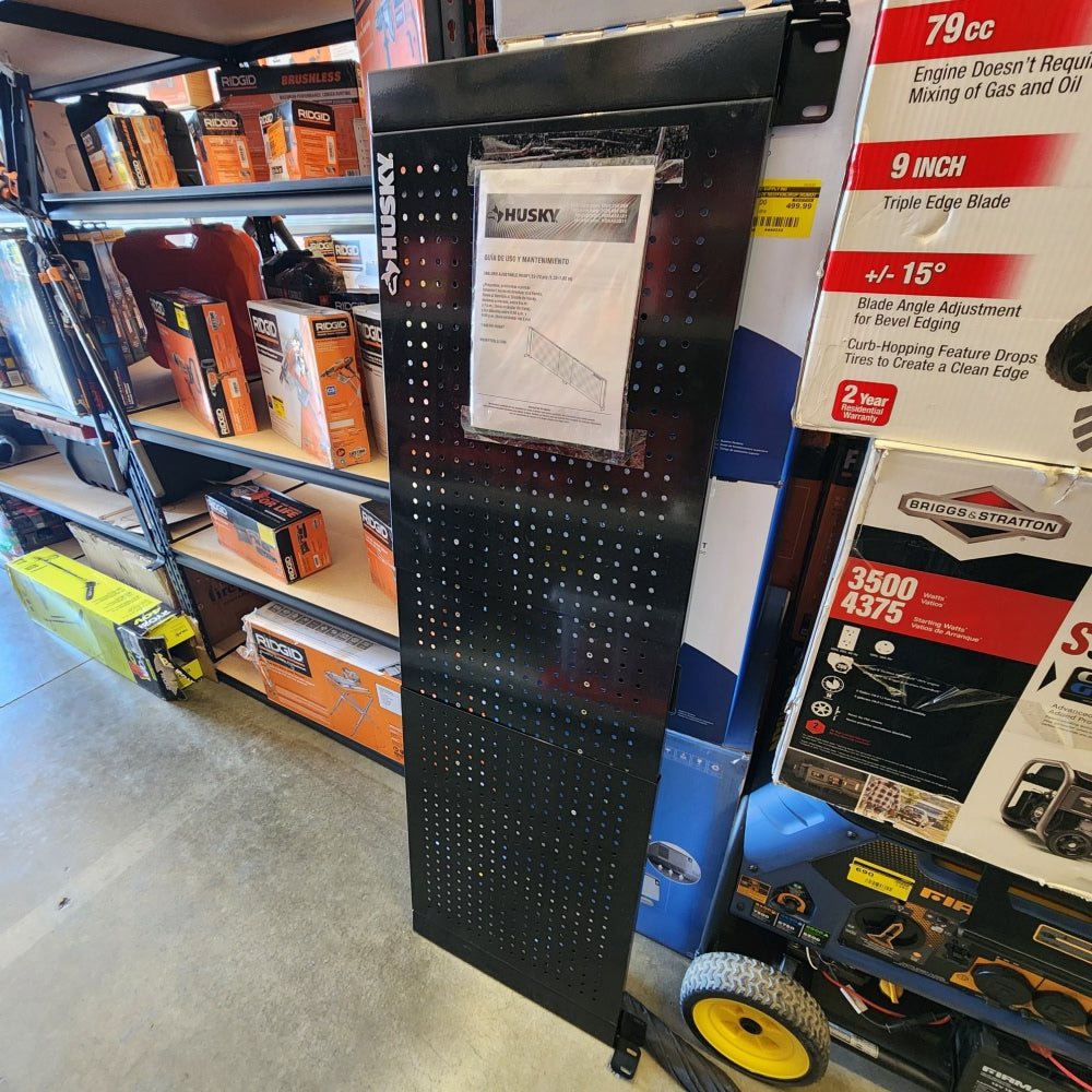 52in. W to 72 in. W Glass Black Adjustable Pegboard
