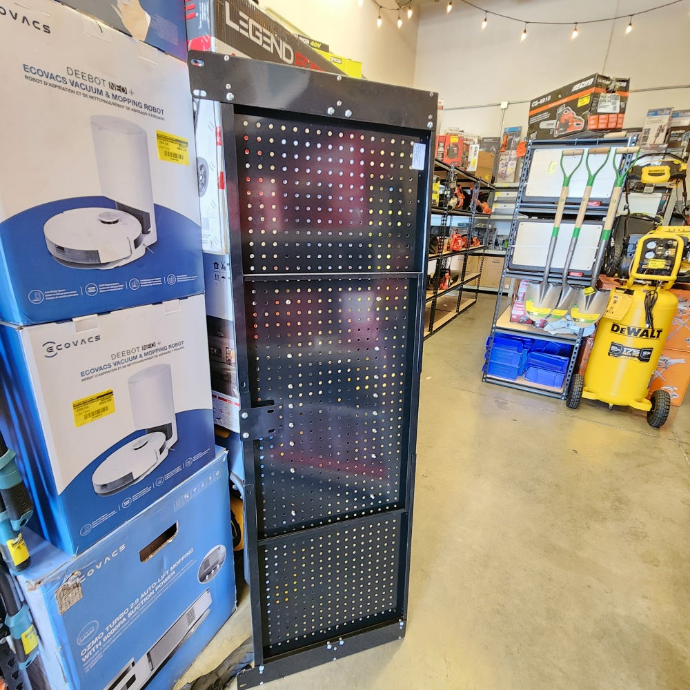 52in. W to 72 in. W Glass Black Adjustable Pegboard
