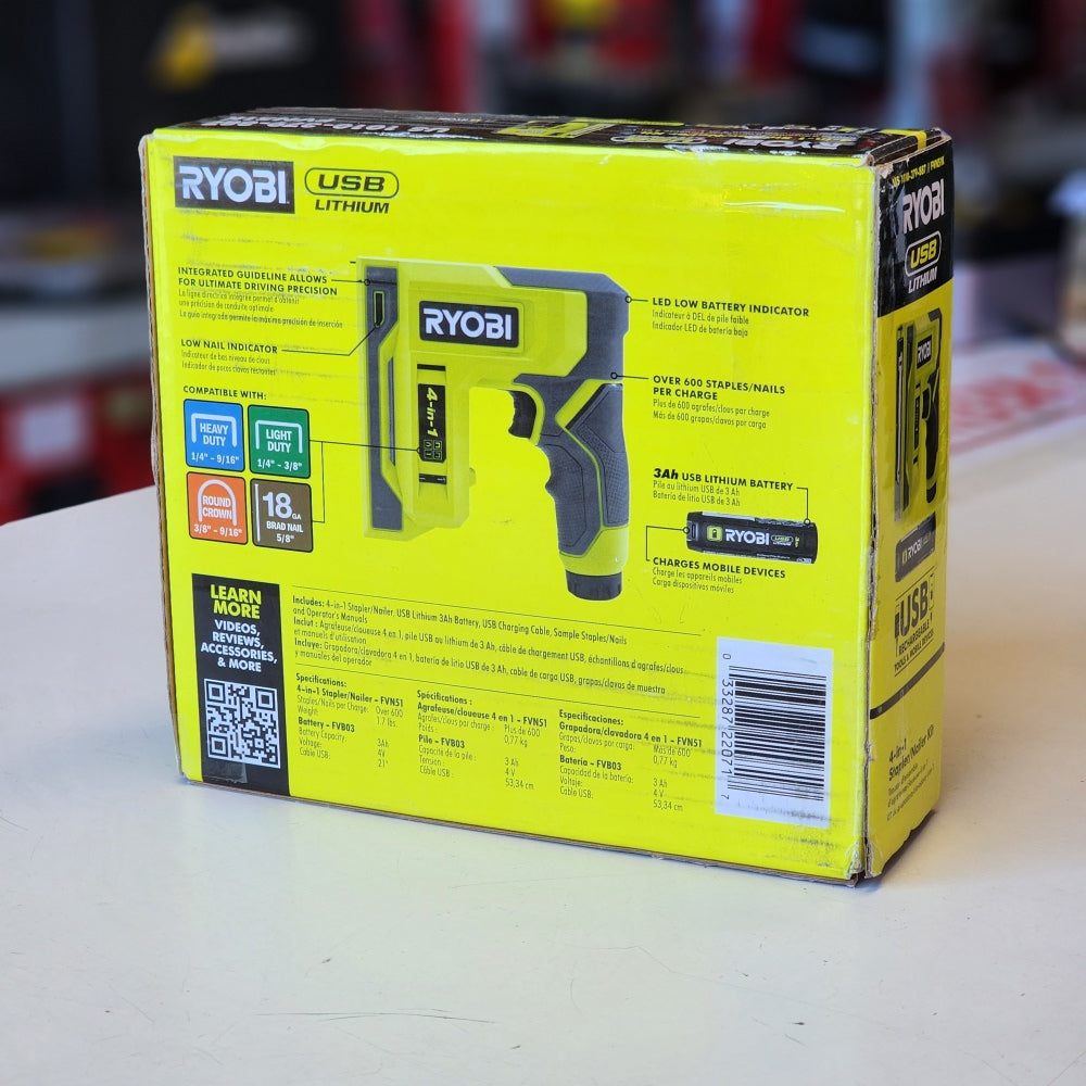 USB Lithium Cordless Craft 4-in-1 Stapler / Nailer Kit