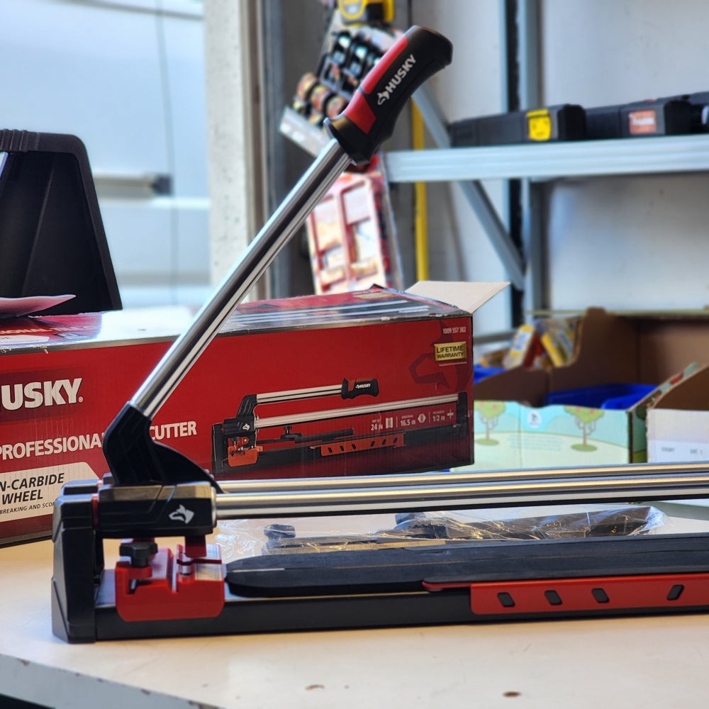 24 in. Tile Cutter With Tungsten Carbide Blade And Adjustable Gauge