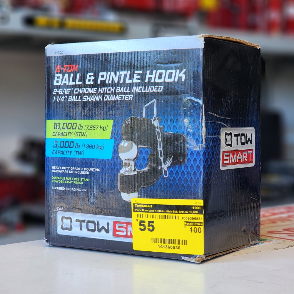 Pintle Hook With 2-5/16 in. Hitch Ball, Bolt-on, 16000