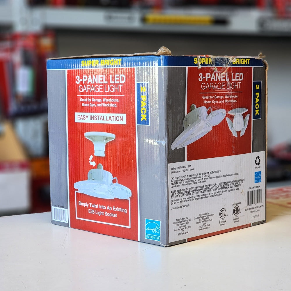 3-Panel Garage Light 2 Pack
