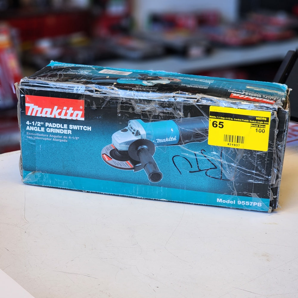 7.5 Amp 4-1/2 in. Corded Paddle Switch Angle Grinder