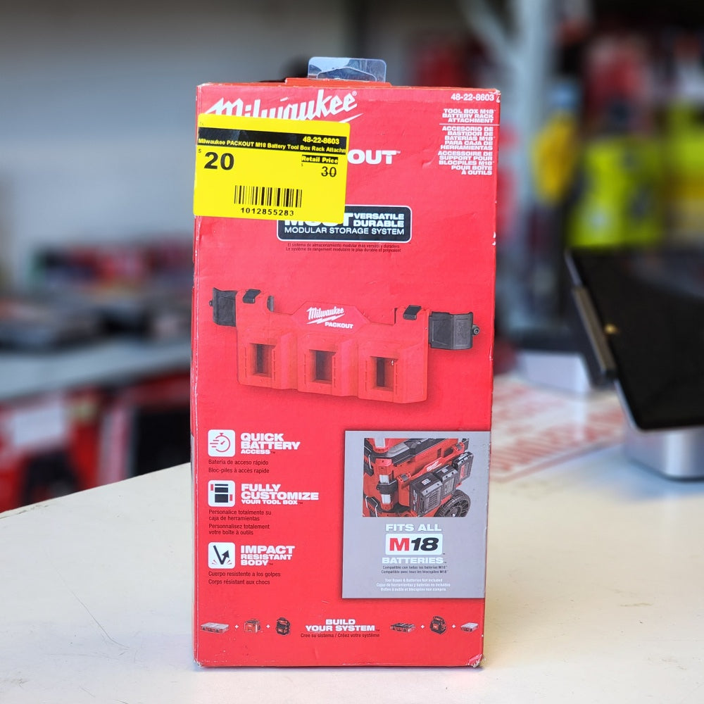 Packout M18 Battery Tool Box Rack Attachments