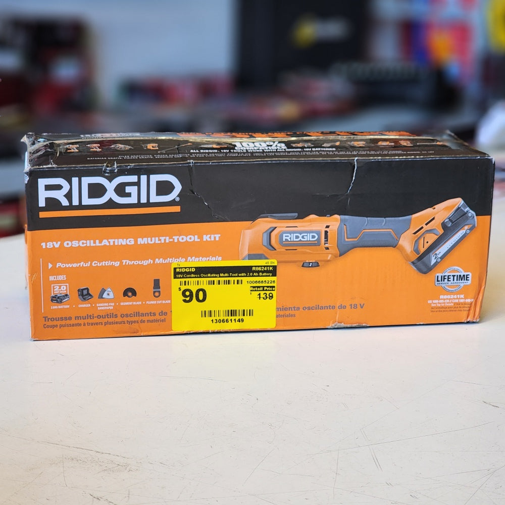 18V Cordless Oscillating Multi-Tool with 2.0 Ah Battery