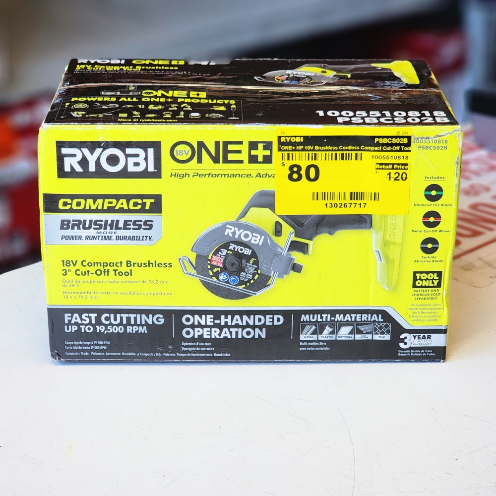 One + Hp 18V Brushless Cordless Compact Cut-off Tool