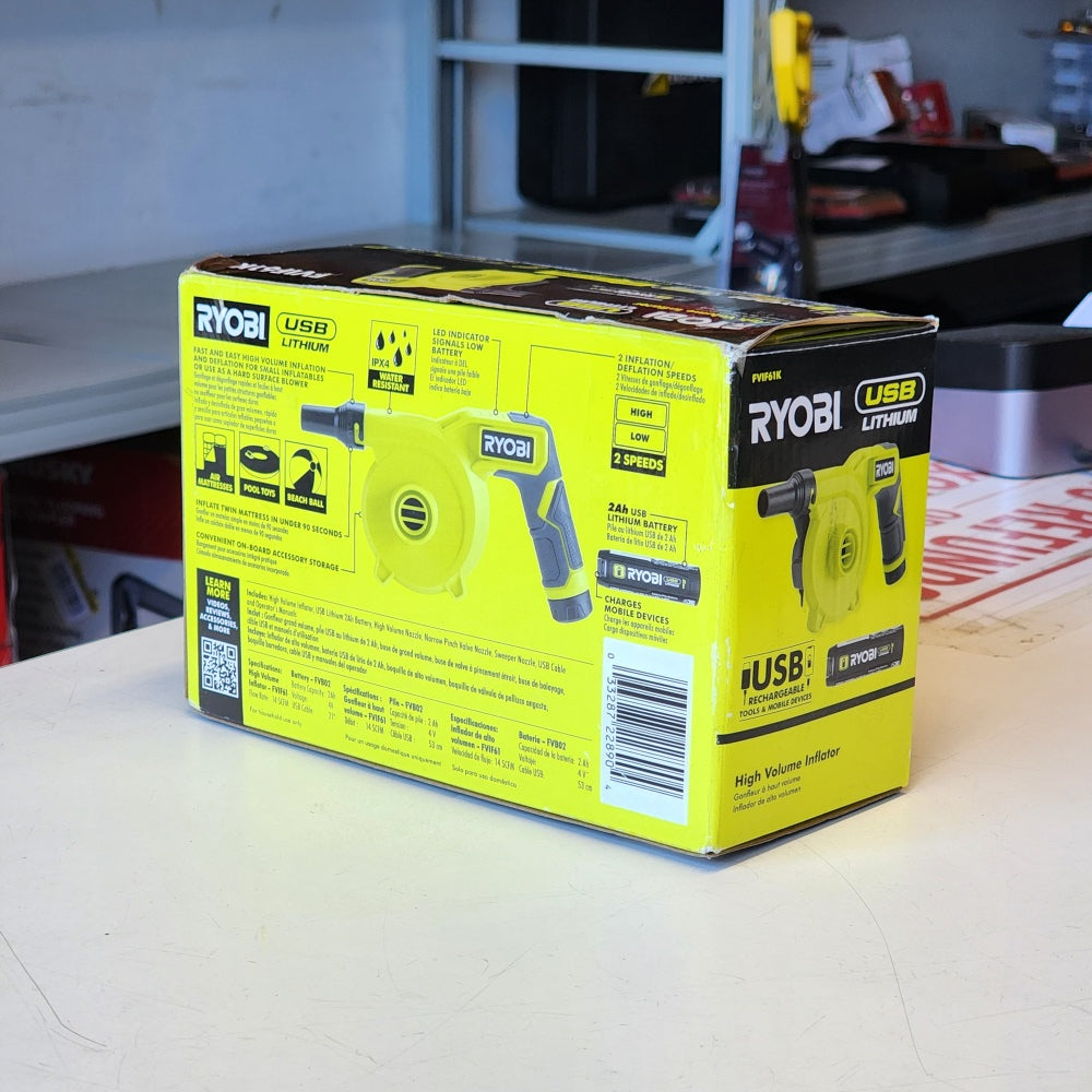 USB Lithium Cordless High Volume Inflator Kit With USB